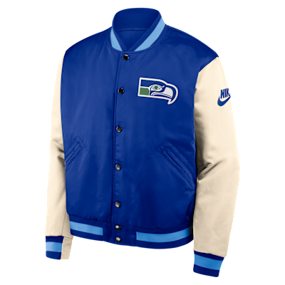 Seattle Seahawks Rewind Legacy Men's Nike NFL Full-Snap Bomber